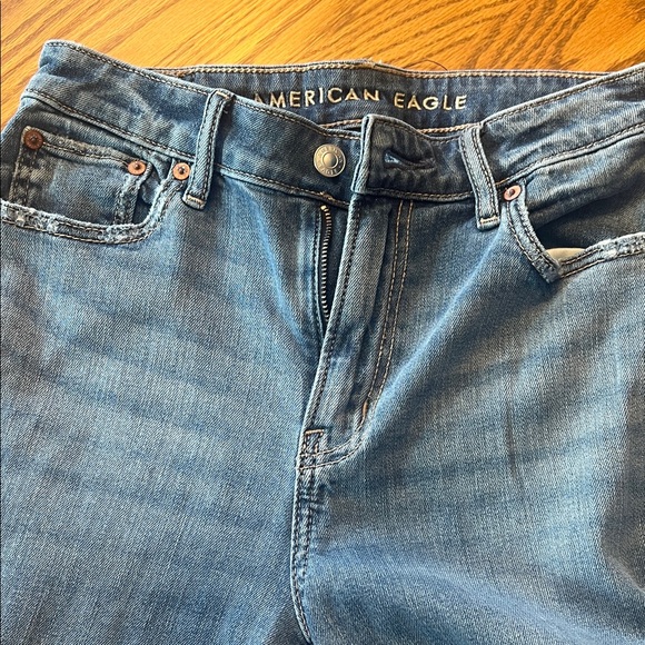 American Eagle Dreamy Drape Stretch Super High Waisted Baggy Wide Leg Jean - Picture 8 of 14